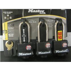 New set of 3 Master Locks / weather resistant all keyed alike