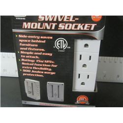 New swivel mount socket/ save space behind furniture