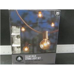 New Clear bulb string light set 20ft / 20 lights / TESTED WORKING