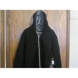 New Black Fleece lined zippered Hoodie size small/ 59.50 tags