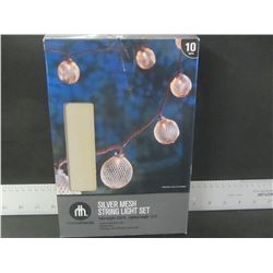 New Silver mesh string light set / 10 lights