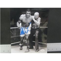 Hand Signed Mike Tyson Photo on fugi film with blue felt pen WITH COA.