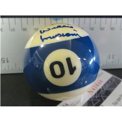 #10 Billiard ball hand signed by Billiard Legend Willie Mosconi d.1993 / COA