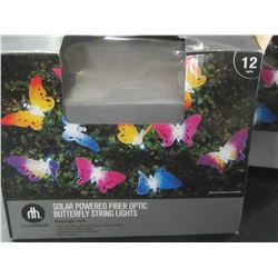 2 boxes of 12 Solar powered Fiber optic Butterfly string lights/ UNTESTED