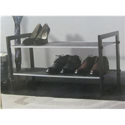 2 tier mesh shoe rack / 29.5 x 12 x 16 holds up to 8 pairs of shoes