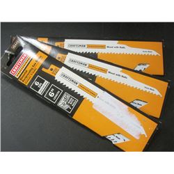 3 New packs of MasterCraft recip/sawzall blades for wood with nails
