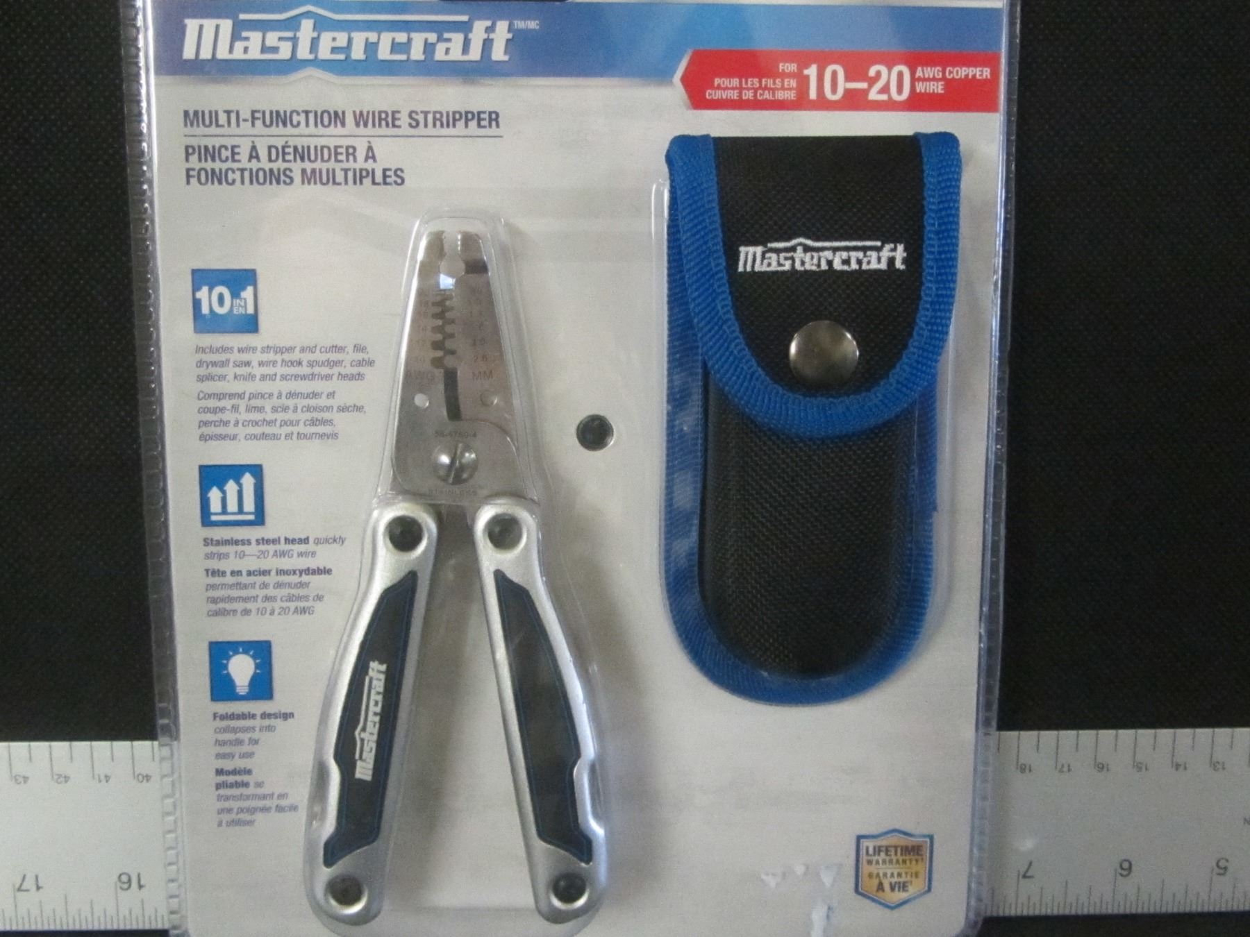New MasterCraft Multi Function Wire Strippers with pouch / 10 in one