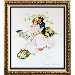 Norman Rockwell Vintage Plate Signed Lithograph Dealer Sale