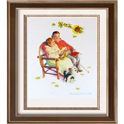 Norman Rockwell Vintage Plate Signed Lithograph Dealer Sale