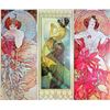 Image 1 : 3 Large Mucha Repro Antique Poster Art Prints 48X18 Each Dealer Sale