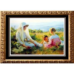 Charles C. Curran 1990 Afternoon On The Hill Made In Usa Landscape