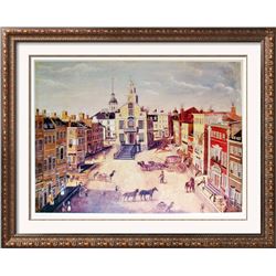 1989 Old State House Boston James B Marston Early 19Th Century Scene