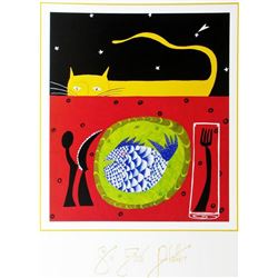 1998 See Food Platter Hubbard Abstract Pop Whimsical Food Related Print