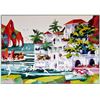 Image 2 : Ken Hawk Hand Signed Villa On Bird Rock Colorful Tropical