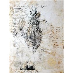 Abstract Figure Neo Classical Print 1998 Printed In Spain