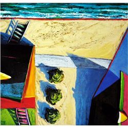 Abstract Modern Art Print Architectural Birds Eye View 1998 Printed In Spain