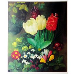 1998 Tulips & Hyacinth Litho On Arches Paper