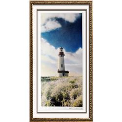 Hand Signed Arches Paper Litho Thea Schrack Yaquina Head Lighthouse Realism Colored Print