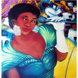 Lady Singer Large Colorful Jazz Poster