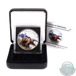 2011 Canada $5 Wildlife Series Grizzly 1oz Fine Silver Colourized Coin in Special Display Box & COA 