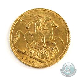 1914 Great Britain Gold Sovereign. Coin weighs 7.98 grams and contains 0.2354 oz. of Pure Gold.