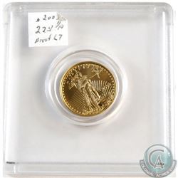 2003 USA Liberty Eagle $5 1/10oz .999 Gold Proof Coin (Tax Exempt). Coin weighs 3.393 grams and cont