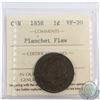 Image 1 : 1-cent 1858, Planchet Flaw, ICCS Certified VF-20.