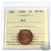 Image 1 : 1936 Canada 1-cent ICCS Certified MS-64 Red