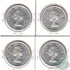 Image 2 : Lot of 1956-1959 Canada Silver $1 AU or AU-UNC (coins are scratched or impaired). 4pcs