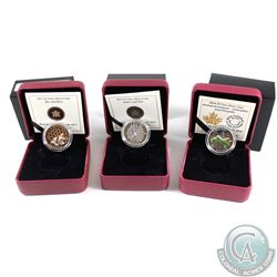Lot of 2013-2014 Canada $3 Animal Architects Fine Silver Coins - 2013 Bee and Hive, 2014 Spider and 