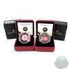 Image 1 : 2011 Canada $20 Wild Rose & 2012 $20 Rhododendron Swarovski Crystals Fine Silver Coins. 2pcs (TAX Ex