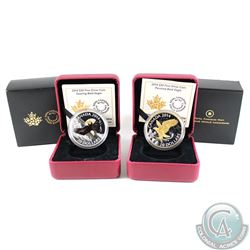 2014 Canada $20 Soaring Bald Eagle (outer sleeve bent) & Perched Bald Eagle Fine Silver Coins. 2pcs 