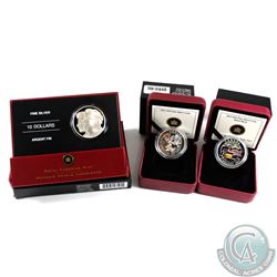 Lot of 2005-2013 Canada $10 Fine Silver Coins - 2005 Year of the Veteran, 2011 Winter Town & 2013 Wo
