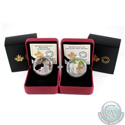 2014 & 2015 Canada $20 Baby Animals - 2014 Atlantic Puffin & 2015 White-tailed Deer Fine Silver Coin