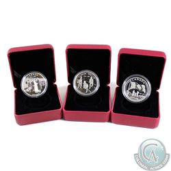 Lot of 2012-2015 Canada Proof Silver Dollars Encapsulated in Red RCM Display Boxes. You will receive