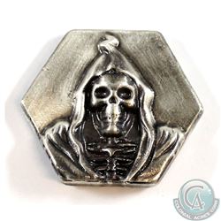 Limited Mintage! Beaver Bullion 4oz Fine Silver 'Death' Hexagon Bar (TAX Exempt).