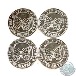 Lot of Monarch 1/2oz Butterfly .999 Fine Silver Rounds (TAX Exempt) 4pcs.