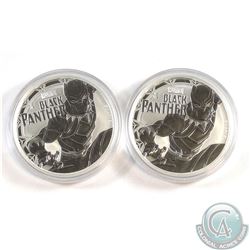 2x 2018 Tuvalu $1 Marvel Series - Black Panther 1oz. Fine Silver Coins (Tax Exempt) 2pcs.