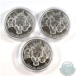 2017 Republic of Ghana 5 Cedi African Leopard 1oz. Fine Silver Coins (Tax Exempt) 3pcs