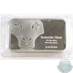 Scottsdale Silver 5 Troy oz. .999 Fine Silver Bar (Tax Exempt)