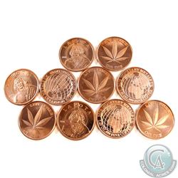 Lot of 10x  Various 1oz Fine Copper Rounds (Tax Exempt)