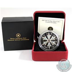 2007 Canada $20 Iridescent Crystal Snowflake Sterling Silver Coin