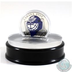 2009 Canada $20 Toronto Maple Leafs NHL Goalie Mask & Acrylic Stand Sterling Silver.