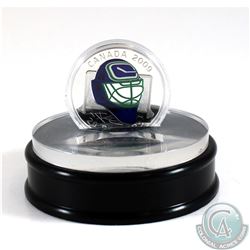 2009 Canada $20 Vancouver Canucks NHL Goalie Mask & Acrylic Stand Sterling Silver.