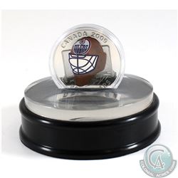 2009 Canada $20 Edmonton Oilers NHL Goalie Mask & Acrylic Stand Sterling Silver.