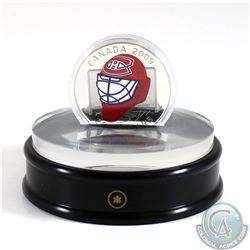 2009 Canada $20 Montreal Canadiens NHL Goalie Mask & Acrylic Stand Sterling Silver.