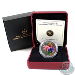 2013 Canada $20 Purple Coneflower & Venetian Glass Eastern Tailed Blue Butterfly Fine Silver Coin (T