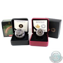 2012 $10 Canadian Geographic - Praying Mantis & 2017 Canada $3 Zodiac- Aquarius Fine Silver Coins (T