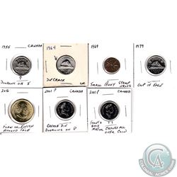 Estate Lot of Mixed Canada Coins with Minor Errors. You will receive a 1955 5-cent with Doubling on 