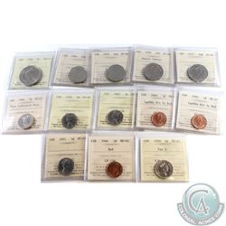 Estate Lot of Mixed Canada ICCS Certified Coins dated 1946 to 1986. You will receive the following: 